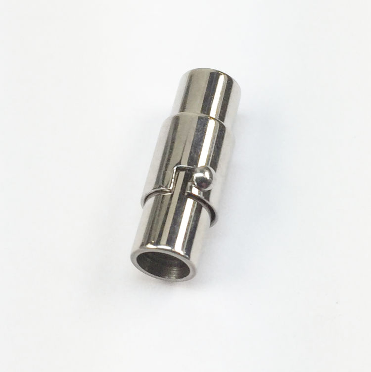 Bajonettverschluss mit Magneten fur Kordel  10 mm, silberfarbig, NICKELFREI